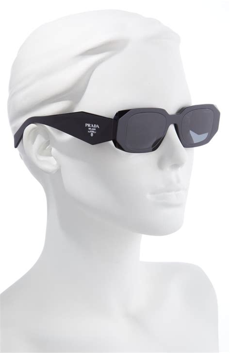 runway 49mm rectangle sunglasses prada.